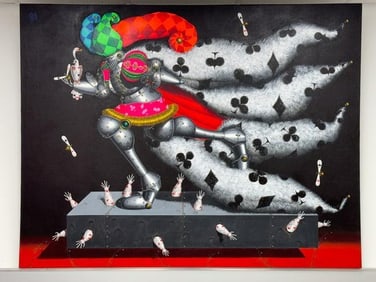 Untitled (Jester Knight) by Hector Chacon (Colombian) Oil on Canvas
