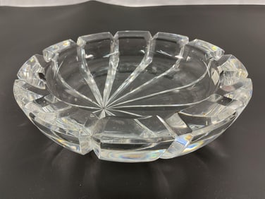 Vintage St. Louis Cut Crystal Dish with Starburst Pattern - Unmarked