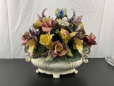 Capodimonte  Porcelain Floral Centerpiece - Italy