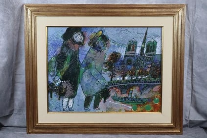 Je vais vers les hommes des grandes villes by Theo Tobiasse(Israeli/French, 1927-2013) lithograph