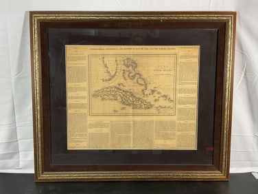 Antique Map of Cuba and the Bahamas