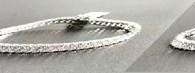 White Gold Diamond Tennis Bracelet: 14K White Gold 6.40 Ct. Diamond Tennis Bracelet weighing 9.8 grams. Set with 53 diamonds weighing app 6.40 Ct. F-G Color, VS1-VS2 Clarity 7 inches in length