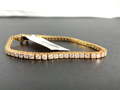 Gold Diamond Tennis Bracelet: 14K Yellow gold 2.90 Ct. Diamond Tennis Bracelet weighing 7.0 grams. Set with 58 Diamonds weighing app. 2.90 Ct. G-H Color, SI1 - SI2 Clarity 6 inches in length