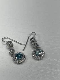 Platinum Irradiated Diamond Earrings