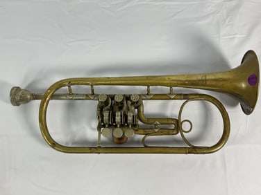 Antique Rotary Valve Trumpet - Marked "Munchen"