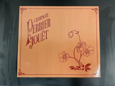 Perrier-Jouet Fleur de Champagne 1985 Gift Set with Hand-Painted Glasses