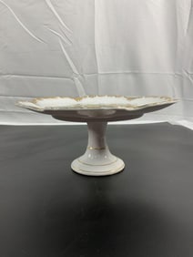 Vintage Floral Porcelain Pedestal Dish