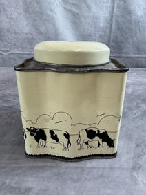 Cow Themed Tin Container