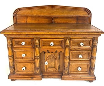 Antique Miniature Wooden Apprentice or Salesmanâ€™s Sample Dresser