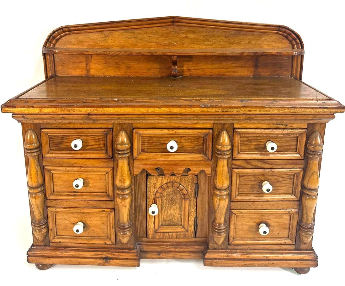 Antique Miniature Wooden Apprentice or Salesmanâ€™s Sample Dresser (1 of 7)