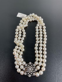 Victorian Gold & Silver Pearl Necklace