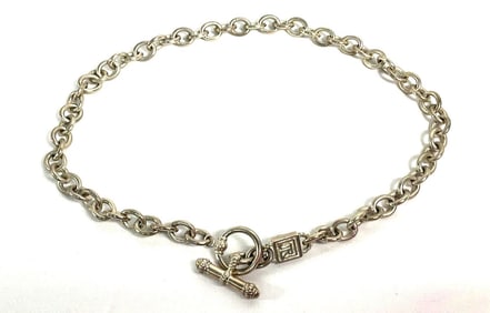Judith Ripka Sterling Silver Chain Necklace with Toggle Clasp