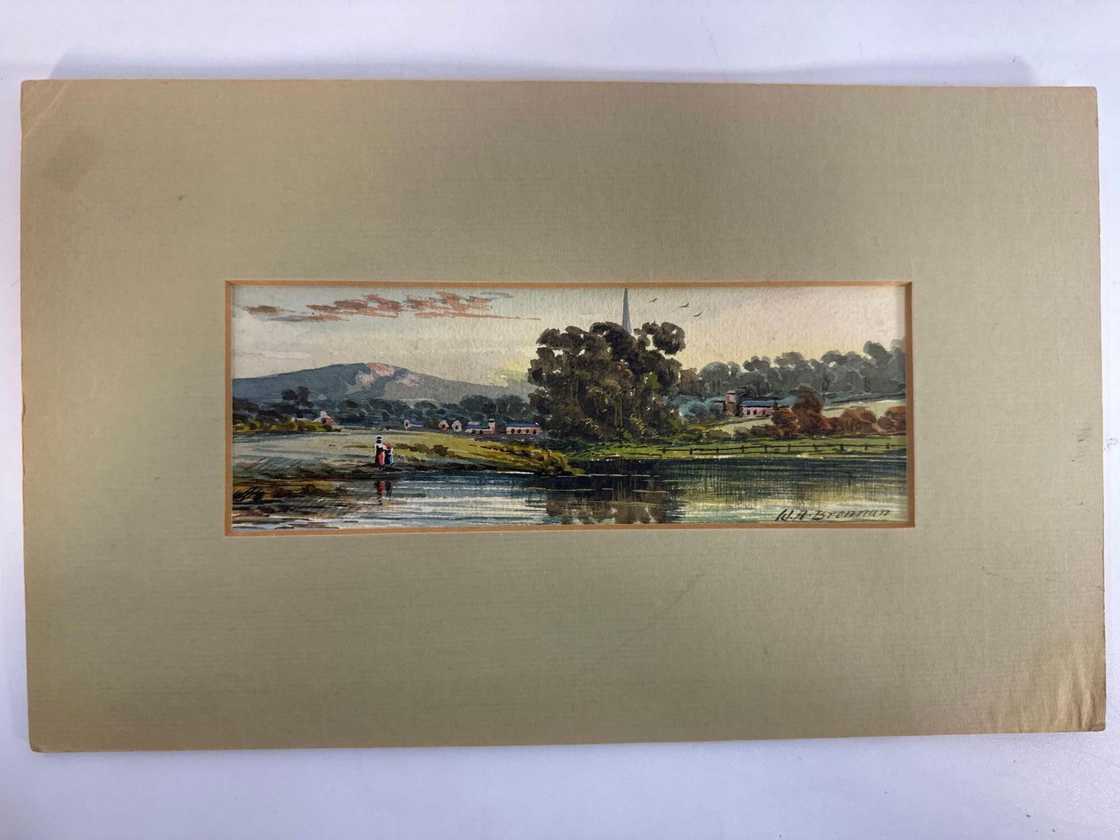 Watercolor Landscape Painting - Signed W.A. Brennan Box 14 (1 of 3)