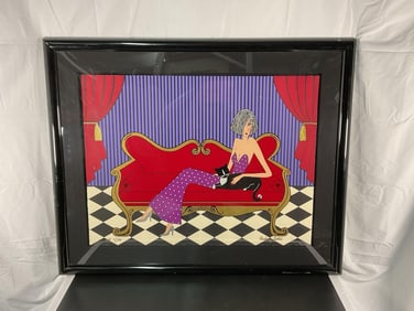 Elegant Lady with Cat - Audrey Chole, Signed & Numbered 1/50