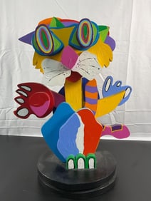 Abstract Colorful Wood Sculpture by Chas Brice (1996)