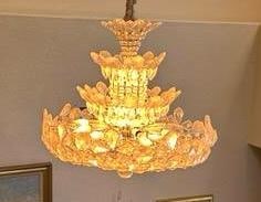 Chandelier 1 -  Large  Glass Chandelier with Wrapped Chain Covering - Schonebek