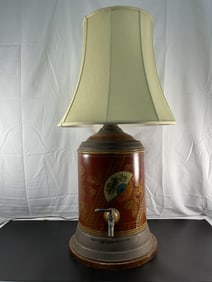 Antique Toleware Tea Canister Lamp