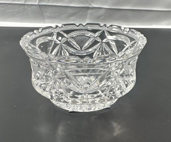 Vintage Crystal Cut Glass Bowl - Judaic