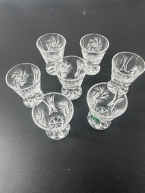 Set of Vintage Cut Crystal Cordial Glasses