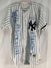 99 NY Yankees Signed Jersey-World Series Champions-Inc. Derek Jeter, Mariano Rivera, Roger Clemens