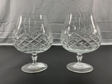Pair of Vintage Cut Crystal Brandy Snifters