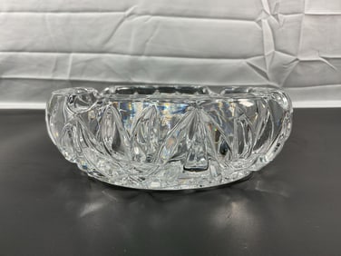 Vintage Cut Crystal Bowl with Vertical Stripe Pattern