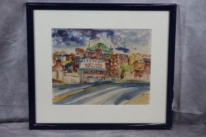 Watercolor Church Painting