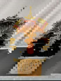 Japanese Miniature Samurai Helmet (Kabuto) - Genji Clan Style