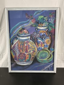 Colorful Still Life with Ornate Vases