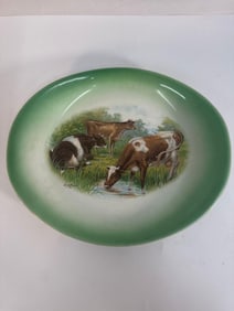 Vintage Cow Scene Plate - B7