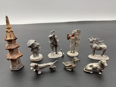 Collection of Vintage Metal Miniature Figurines