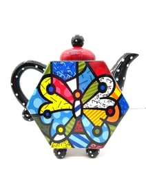 Romero Britto Ceramic Butterfly Teapot
