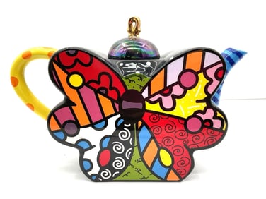 Romero Britto Butterfly Teapot – Curved Wing Design