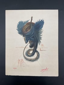 "The Black Cherub" by Salvador Dalí (Spain,1904-1989) Woodcut