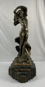 Cast Silver after Vitorrio Cardassi art nouveau Sculpture