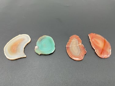 Set of Polished Agate Slices in Assorted Colors