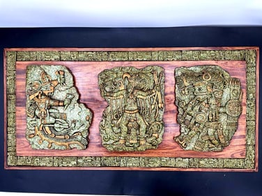 Zarebski Mayan Aztec Carved Morelo - Michael Anthony Zarebski (Polish, 1960's)