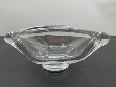 Mid-Century Modern Hand-Blown Clear Art Glass Bowl