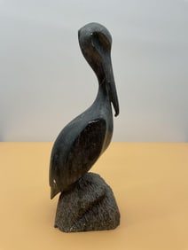 Shona Stone Sculpture of a Bird, Signed Sline