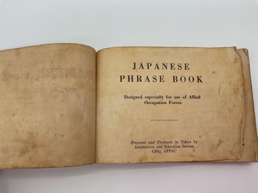Vintage Japanese Phrase Book for the Occupation Forces 1945