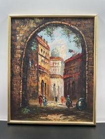 Parisian Impressionist Scene Oil on Canvas