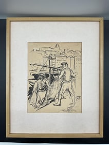 Serge Fotinski (Russian, 1887-1971) Ink Drawing
