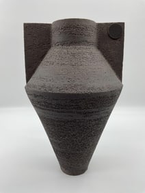 Textured Black Metal Vase