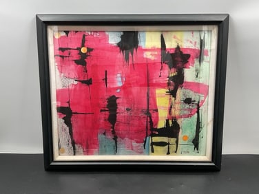 Abstract Composition in Red and Black by Alure