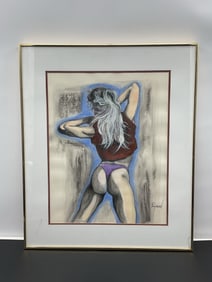 Back View of Woman in Purple by Raymond