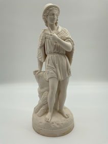 Bisque Porcelain Figurine of a Young Shepherd