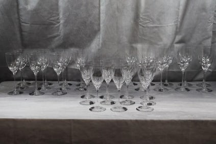 Saint Louis Crystal Stemware Set – 31 Pieces
