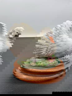 Mute Swan Figurine by Andrea: A delicately crafted porcelain figurine titled “Mute Swan” by Andrea, part of the Andrea by Sadek collection. Made in Japan, this piece depicts a graceful white swan with finely detailed