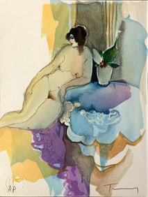 Itzchak Tarkay 'Nude With Flowers'