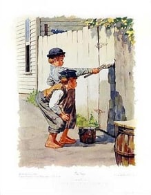 Norman Rockwell 'Whitewashing The Fence'